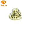 Joyería de moissanita en forma de corazón amarillo con incrustaciones de código de cintura, venta al por mayor de fábrica, piedra desnuda de moissanita a juego