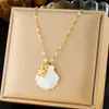 Colar Pingente Cruzado Novo Produto Estilo Praia Oceano Aço Inoxidável Banhado a Ouro 18K Estrela do Mar Concha Caramujo Tartaruga Colar