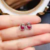 Venta al por mayor de fábrica Pendientes Populares de Rubí Natural con Incrustaciones de Plata S925 Piedra Principal 3*5 Joyería de Lujo Directo de Fábrica