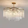 Lámpara de Araña de Cristal Lámpara de Sala de Estar Lujo Ligero Moderna Borla Simple Lámpara de Comedor Dormitorio Principal Sala de Estudio Iluminación LED de Moda