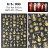 Pegatinas Navideñas para Uñas con Purpurina y Foil Dorado Planas Adhesivas Muñeco de Nieve Navidad DIY Pegatinas para Uñas Decoraciones Modelo DH