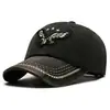 Gorra de Béisbol Lavada Vintage Estilo Coreano para Hombres y Mujeres, Versátil Estilo Callejero Bordado de Águila Gorra de Visera Curva