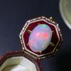 Anillo de Ópalo Natural Grano Grande Plata 925 Incrustada Color Fuego Buen Color Joyería Tesoro Anillo para Mujer Estilo Corte Anillo Temperamento