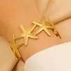 Pulseiras Largas Europeias e Americanas de Aço Inoxidável de Alta Resistência com Espiral Ondulado, Estrela do Mar, Esmalte Azul e Designs de Concha em Vários Estilos para uma Vibe Praiana