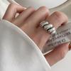 Diseño Nicho Vintage Distressed Plata Esterlina Anillo Cuadrado Cara Sonriente Moda Personalizado Anillo Abierto para Dedo Exquisito