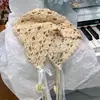 Gorro de Punto Calado Floral Hecho a Mano para Mujer, Transpirable de Verano, Moda Estilo Bohemio, Gorro de Punto
