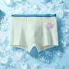 Roupa íntima de malha de seda gelada para meninos, verão, fina, estampa de desenho animado, boxer briefs para crianças mais velhas, shorts boxer de estudante, exportação
