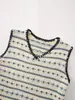 Chaleco de Punto con Rayas de Albaricoque, Cuello en V, Capas, para Mujer, Otoño 2026, Top Súper Elegante y Juvenil