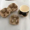 Suprimentos de Porta-Copos de Papel para Duas Xícaras Que Podem Ser Desmontados em Porta-Copos Individuais, Porta-Copos de Papel para Viagem de Café e Chá com Leite, Porta-Copos de Bebida de Papel