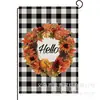 Bandera de Jardín de Elfo de Calabaza y Hoja de Arce de Acción de Gracias Transfronteriza Fondo de Otoño Bandera Decorativa Bandera Colgante para Jardín Exterior