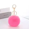 Llavero de Bolita de Piel Sintética de Conejo Rex 8cm Colgante de Bolita de Felpa Accesorio de Ropa Decoración Elemento de Moda: Redondo