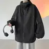 CITYBOY Japonés Cortavientos para Exteriores Hombre Diseño Retro de Ropa de Trabajo Impermeable Chaqueta con Capucha Ropa de Calle
