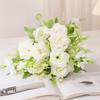 Flores Artificiais, Rosa de 5 Galhos, Flor Artificial Realista de Alta Qualidade, Rosa do Canto Qibei, Flor Artificial para Casamento, Buquê, Flor Eterna