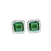 Pendientes de Plata de Ley S925 para Mujer Pagoda Esmeralda Cortada Pendientes de Corindón Rojo Ascher Pendientes de Circonita Estilo Diamante de Alto Carbono