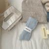 Nuevos Calcetines Gruesos de Imitación de Piel de Visón Cálidos Color Morandi Color Sólido de Tubo Largo Holgados para Mujer Otoño/Invierno 2024 Hogar Venta al por Mayor