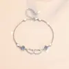 Pulsera Transfronteriza de Plata de Ley S925 Dulce Amor Corazón a Corazón Accesorios Joyería Joyería de Mano de Moissanita de Alta Gama Venta al por Mayor