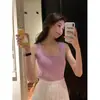 Camisole de Malha de Seda Gelada de Verão com Costas Nadador Sem Mangas Top Base Esportivo Curto para Tendência de Roupa de Verão Feminina