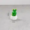 Mini Cactus Creativo de Simulación Planta Verde de Simulación Modelo de Planta Suculenta Casa de Juego con Maceta Adorno Pequeño de Resina Verde