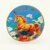 Medalla Conmemorativa del Año del Caballo Relieve en Color Moneda de Año Nuevo Moneda Conmemorativa del Zodiaco del Año del Caballo Regalo de Evento Regalo Casual