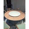 Conjunto de Mesa e Cadeiras de Jantar em Nogueira Preta Norte-Americana, Estilo Minimalista Italiano, Redondo em Madeira de Ébano, Mesa de Jantar Totalmente em Madeira Maciça, Restaurante Novo Estilo Chinês
