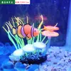 Tanque de peces paisaje árbol luminoso simulación artificial peces medusas marinas decoraciones luz silicona acuario nuevo pez dorado caballito de mar