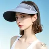 Chapéu de Sol Integrado Sem Costura para Mulheres, Esportes ao Ar Livre de Verão Ciclismo, Top Vazio, Aba Larga, Proteção UV, Chapéu de Sol