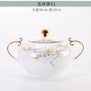 Nova tigela de talheres de cerâmica chinesa e pauzinhos terno Presente Doméstico Jingdezhen Bone China Tigela e Prato Combinação Conjunto Completo Caixa de Presente Atacado