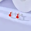 Pendientes de Plata Pura S999 con Forma de Calabaza, Modernos y Versátiles, Elegantes Accesorios para Orejas, Aretes con Cierre de Rosca para Mujer