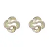 Pendientes de Botón Exquisitos de Plata Gruesa con Capas Delgadas de Zirconia, de Moda Versátiles, Pequeños Frescos Simples Elegantes para Mujer, Venta al por Mayor