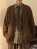 Otoño e invierno 2023 Nuevo suéter cárdigan suéter abrigo casual japonés de estilo preppy retro americano suelto para hombres y mujeres