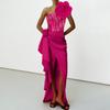 Traje de Baño Entero para Mujer 2024 Aliexpress Decoración de Flores Exageradas Traje de Baño de un Hombro Conjunto Estilo Caliente Transfronterizo 2912