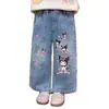 Pantalones vaqueros forrados de forro polar para niñas 2026 Invierno Nuevo Estilo coreano Pierna recta Elegante Mono infantil de forro polar Pantalones largos de invierno para bebé
