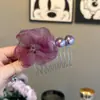 Pente de Cabelo Elegante e Suave com Flor de Renda Roxa e Pérolas, Pente Reverso para Mulheres, Acessório de Cabelo Fashionável de Luxo Leve