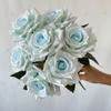 7 Wen Juan Pantalla de Seda Recubierta Diamante Rosa Flores de Simulación Boda Decoración de Sala de Estar Camino Guía Ramo de Rosas Flores Falsas