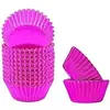 Tubo de PVC de Colores Transfronterizo Taza de Papel para Hornear Pasteles Papel de Aluminio Engrosado Bandeja de Papel para Pasteles a Prueba de Aceite 100 Piezas