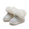 Botas de neve para menina botas curtas forradas com fleece de inverno botas para menina de 1-2 anos sapatos novos de algodão quentes para bebês e crianças