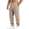 Pantalones largos de punto jacquard de color liso para otoño e invierno, rectos, de corte holgado, para deportes y uso casual para hombre, transfronterizos europeos y americanos, en stock