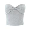 Conjunto de Duas Peças Hot Girl Desejo Puro Feminino Verão 2025 Sexy Roupa Exterior Regata Envolvente com Nó Torcido + Calça Flare Slim Elástica