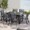 Mesas y Sillas de Exterior Hechas de Madera Plástica para Patio y Jardín Exterior, Comedor al Aire Libre, Cafetería de Ocio, y Juego de Mesa y Silla de Madera Anticorrosiva