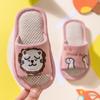 Chinelo de linho infantil fofo meninas meninos primavera doméstico interior chão crianças bebê chinelos antiderrapante sola macia