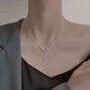 Collar de borla de seguridad para la oreja con flash de diamante espiga de trigo para mujer de lujo ligero simple diseño nicho de alta gama estilo ins cadena clavicular