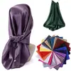Pañuelo Cuadrado de Satén 90cm Color Sólido Bufanda para Cuello de Mujer Transfronteriza Turbante Moda Satén Brillante Bufanda de Seda Fabricante Venta al por Mayor