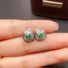 Pendientes de Esmeralda de Venta Caliente Transfronterizos para Mujer, Joyería de Plata 925 de Gama Alta de Nicho, Moda 4*5, Ventas Directas de Fábrica