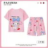 Pijamas de Verano de Algodón Imitación para Niños Pantalones de Manga Corta Niños y Niñas Ropa para Bebé con Aire Acondicionado Niños Grandes Traje Ropa para el Hogar para Padres e Hijos