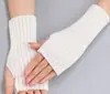 Nuevo Cubrebrazo Corto de Aguja Plana Fluorescente Estilo Coreano Simple Elástico Medio Dedo para Escribir Cálido Combinable Manga para Otoño e Invierno