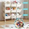 Estante de Armazenamento de Brinquedos Infantil Multicamadas Estante de Armazenamento Grande Capacidade Móvel Armário de Armazenamento de Chão Carrinho de Armazenamento para Bebê Estante