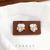 "Sinfonía de Flores" Pendientes de Flor de Cristal Suave para Mujer, Pendientes de Estilo Pastoral Francés, Pendientes de Moda y Lujosos