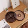 Nova Bandeja Nuton de Madeira Maciça Estilo Chinês para Sala de Estar com Tampa Caixa Organizadora de Mesa de Centro para Doces Frutas Sementes de Melão Frutas Secas