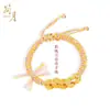 Loja de Ouro Jane Yue Mesmo Estilo Shajin Pulseira de Dinheiro Cinco Imperadores Moda Feminina Sorte Transferência Este Ano Corda de Mão Trançada Presente Mulheres