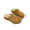 Zapatos Birkenstock Retro para Mujer Suela Gruesa Tacón Oculto Piel Genuina Pantuflas Nuevas Otoño/Invierno Felpa Adicional Birkenstock Zapatos de Media Pantufla